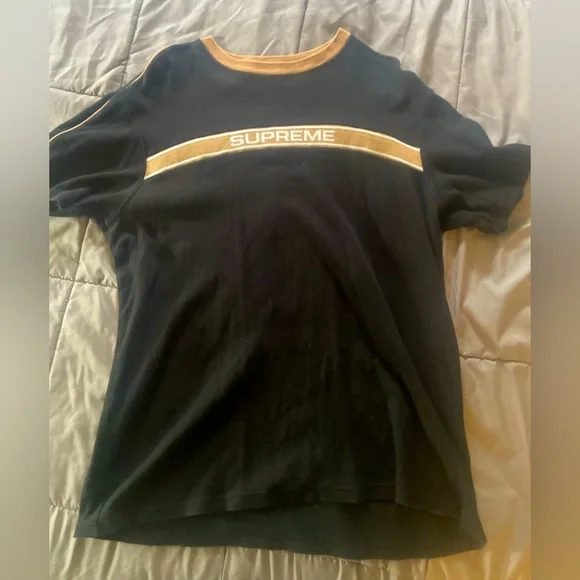 supreme Chest Stripe Logo S/S Top week3 Supreme Chest Stripe Logo Hooded Sweatshirt (SS19) - $158